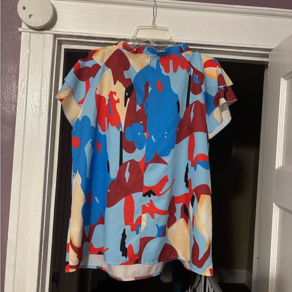 Colorful Abstract Women's Top - Picture 6 of 7